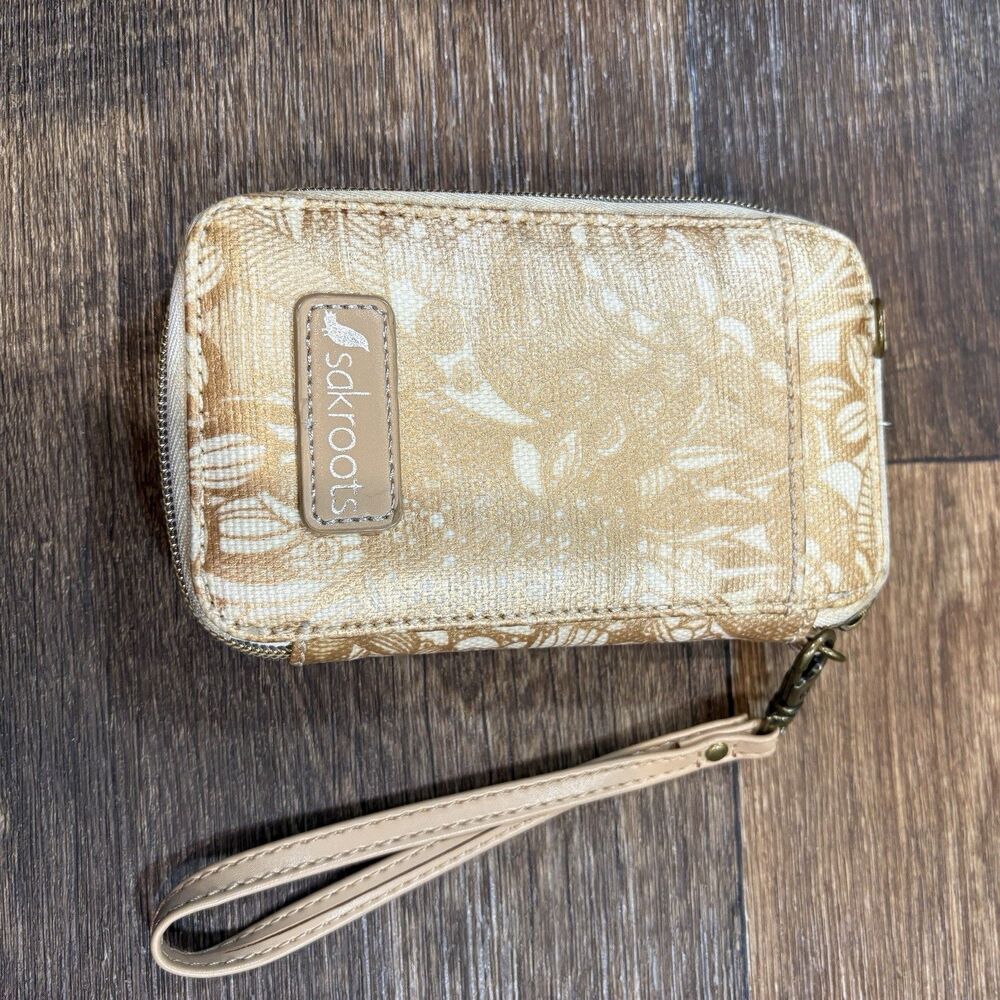 Sakroots Smartphone Wristlet Wallet Sunflower Print Zip Around Card Holder - Picture 2 of 9